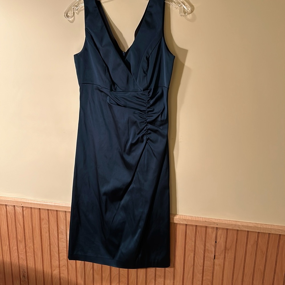 Donna Rocco, dark blue-green sleeveless dress, size 4